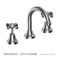 Merino Cross Basin Set - Swivel Spout - 6 Star - Jumper Valve Satin Chrome (Lf)