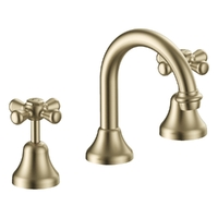Merino Cross Basin Set - Swivel Spout - 6 Star - 3/4 Turn Ceramic Brushed Gold (Lf)