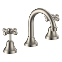 Merino Cross Basin Set - Swivel Spout - 6 Star - 3/4 Turn Ceramic Brushed Nickel (Lf)