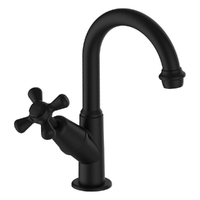 Merino Cross Swivel Pillar Tap - 4 Star - 3/4 Turn Ceramic Matt Black (Lf)