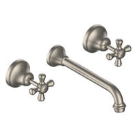 Merino Cross Wall Spa Set - 3/4 Turn Ceramic Brushed Nickel