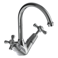 Merino Cross Twin Sink Mixer  - 4  Star - 3/4 Turn Ceramic Chrome (Lf)