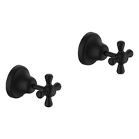 Merino Cross Wall Top Assembly - 3/4 Turn Ceramic Matt Black (Lf)