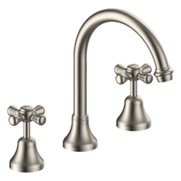 Merino Cross Hob Sink Set - 4 Star - Jumper Valve Brushed Nickel (Lf)