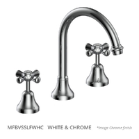 Merino Cross Vanitee Sink Set - 4 Star - Jumper Valve  White &amp; Chrome (Lf)