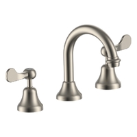 Merino Flared Basin Set - Fixed Spout - 6 Star - 1/4 Turn Ceramic Brushed Nickel (Lf)