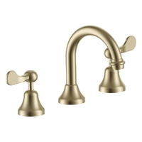 Merino Flared Basin Set - Fixed Spout - 4 Star - 1/4 Turn Ceramic Brushed Gold (Lf)