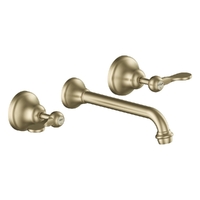 Merino Flared Wall Basin Set - 4 Star - 1/4 Turn Ceramic Brushed Gold (Lf)