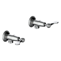 Merino Flared Washing Machine Cocks - Pair - 1/4 Turn Ceramic Chrome