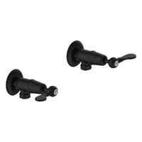 Merino Flared Washing Machine Cocks - Pair - 1/4 Turn Ceramic Matt Black