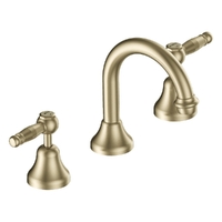 Merino Lever Basin Set - Fixed Spout - 6 Star - 1/4 Turn Ceramic Brushed Gold (Lf)