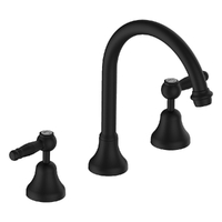 Merino Lever Vanitee Sink Set - 4 Star - 1/4 Turn Ceramic Matt Black (Lf)