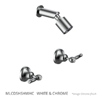 Merino Lever Shower Set - Sileno Shower - 3 Star - 1/4 Turn Ceramic  White &amp; Chrome
