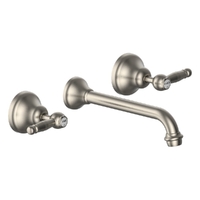 Merino Lever Wall Basin Set - 4 Star - 1/4 Turn Ceramic Brushed Nickel (Lf)