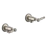 Merino Lever Washing Machine Cocks - Pair - 1/4 Turn Ceramic Brushed Nickel