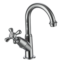 Merino Cross Swivel Pillar Tap - 4 Star - Jumper Valve Chrome (Lf)