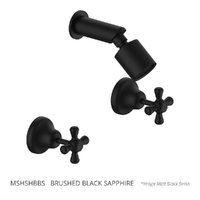 Merino Cross Shower Set - Sileno Shower - 3 Star - Jumper Valve Brushed Black Sapphire