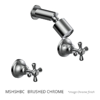 Merino Cross Shower Set - Sileno Shower - 3 Star - Jumper Valve Brushed Chrome