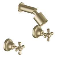 Merino Cross Shower Set - Sileno Shower - 3 Star - Jumper Valve Brushed Gold