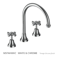 Merino Cross Hob Spa Set - Jumper Valve  White &amp; Chrome