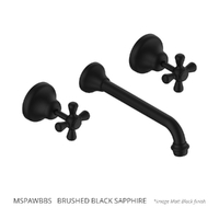 Merino Cross Wall Spa Set - Jumper Valve Brushed Black Sapphire