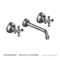 Merino Cross Wall Spa Set - Jumper Valve  White &amp; Chrome