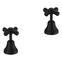 Merino Cross Sink Top Assembly - Jumper Valve - Matt Black (Lf)