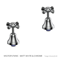 Merino Cross Sink Top Assembly - Jumper Valve - Matt White Chrome (Lf)
