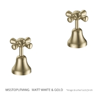 Merino Cross Sink Top Assembly - Jumper Valve - Matt White Gold (Lf)