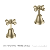 Merino Cross Sink Top Assembly - Jumper Valve - White Gold (Lf)