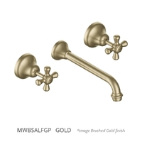 Merino Cross Wall Basin Set - 4 Star - Jumper Valve Gold (Lf)