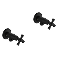 Merino Cross Washing Machine Cocks - Pair - Jumper Valve Matt Black