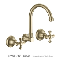 Merino Cross Wall Sink/Laundry Set - 4 Star - Jumper Valve Gold (Lf)