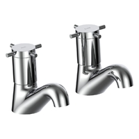 Park Cross Pillar Cocks - 4 Star - Pair - 3/4 Turn Ceramic Chrome (Lf)