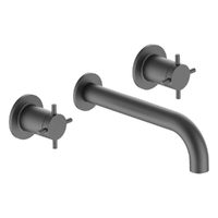 Park Cross Wall Basin Set - 6 Star - 3/4 Turn Ceramic Gunmetal (Lf)