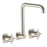 Park Cross Wall Sink/Laundry Set - 4 Star - 3/4 Turn Ceramic Brushed Nickel (Lf)