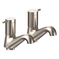 Park Pin Pillar Cocks - 4 Star - Pair - 1/4 Turn Ceramic Brushed Nickel (Lf)