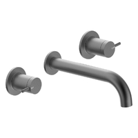 Park Pin Wall Basin Set - 4 Star - 1/4 Turn Ceramic Gunmetal (Lf)