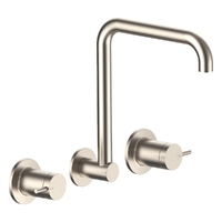 Park Pin Wall Sink/Laundry Set - 4 Star - 1/4 Turn Ceramic Brushed Nickel (Lf)