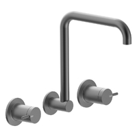 Park Pin Wall Sink/Laundry Set - 4 Star - 1/4 Turn Ceramic Gunmetal (Lf)