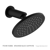 Aviad Wall Mount Shower - 150Mm Head Brushed Black Sapphire