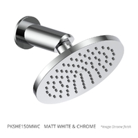 Aviad Wall Mount Shower - 150Mm Head
 Matt White &amp; Chrome