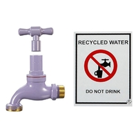 Hose Tap Recycled Water Kit Lilac 15MM LF