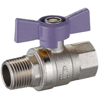 Dual Approved Ball Valve Butterfly Handle Lilac MI X FI 15mm