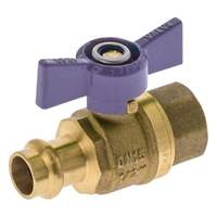 DN15 X 15FI Watermarked Ball Valve Press Fit Butterfly Handle Lilac Lead Free