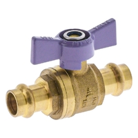 DN15 X DN15 Watermarked Ball Valve Press Fit Butterfly Handle Lilac Lead Free
