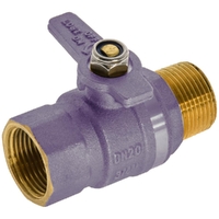 Dual Approved Ball Valve Brass Handle MI X FI Lilac 20mm