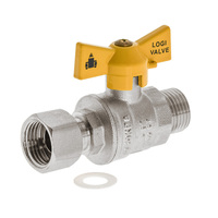 Swivel Nut Ball Valve Gas MI 15mm