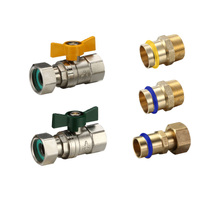 Swivel Nut Ball Valve Kit (FI End) 20 Gas 15 Water Press Fit