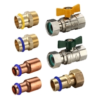 Swivel Nut Ball Valve Kit DN20 Press Fit X DN15 Reducer